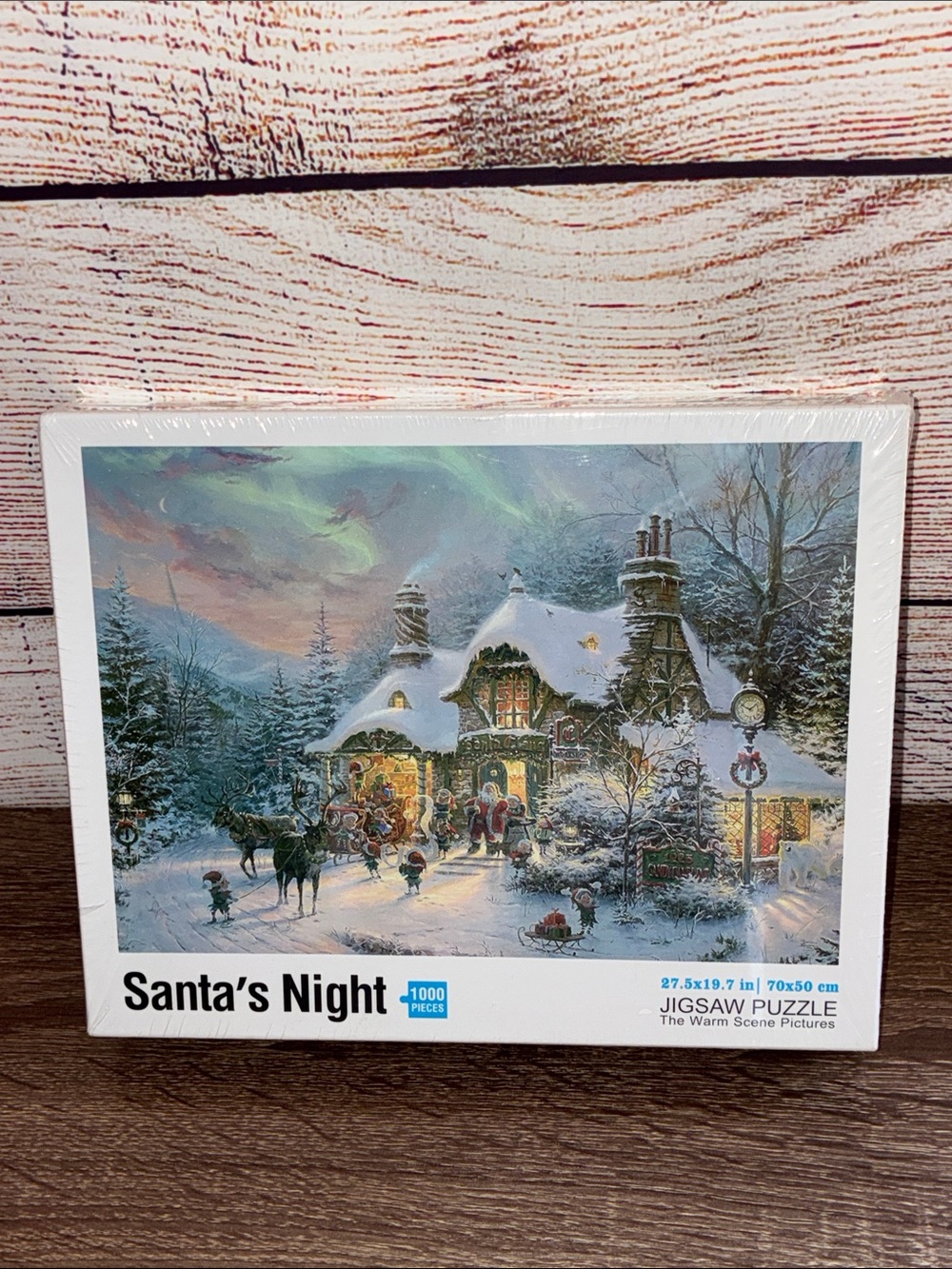 Factory Sealed Santa's Night 1000-Piece Jigsaw Puzzle - Winter Cottage Scene